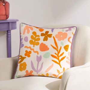 Furn Amelie Doodles Floral Velvet Cushion - Multicolour - 43x43cm Furn Amelie Doodles Floral Velvet Cushion - Multicolour - 43x43cm