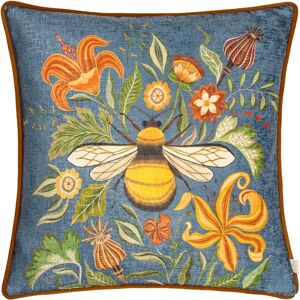 Evans Lichfield Hawthorn Bee Chenille Kuddfodral - Blå - 43x43 cm Evans Lichfield Hawthorn Bee Chenille Kuddfodral - Blå - 43x43 cm