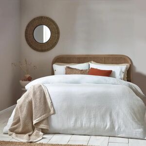 Lark Muslin Cotton Duvet Cover Set - White - Super King - Bedding Set Lark Muslin Cotton Duvet Cover Set - White - Super King - Bedding Set