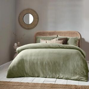 Yard Lark Muslin Cotton Duvet Cover Set - Green - Size Super King Yard Lark Muslin Cotton Duvet Cover Set - Green - Size Super King