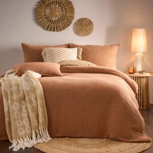 Brown Ribble Acid-Washed Cotton Duvet Cover Set - Double Brown Ribble Acid-Washed Cotton Duvet Cover Set - Double