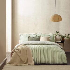 Yard Hebden Mélange Stripe Duvet Cover Set - Green Cotton - Size King Yard Hebden Mélange Stripe Duvet Cover Set - Green Cotton - Size King