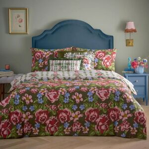 Feeoni Cottage Floral Duvet Cover Set - Green Polycotton - Size Double - Duvet Cover Set Feeoni Cottage Floral Duvet Cover Set - Green Polycotton - Size Double - Duvet Cover Set