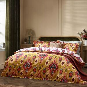 Paoletti Dawson Ikat Reversible Duvet Cover Set - Mustard Polycotton - Size King Paoletti Dawson Ikat Reversible Duvet Cover Set - Mustard Polycotton - Size King