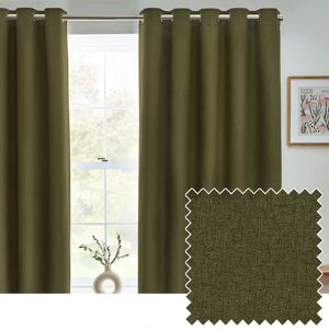 Furn. Dawn Textured Olive Blackout Curtains - Curtains Furn. Dawn Textured Olive Blackout Curtains - Curtains