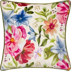 Wylder Nectar Garden Petunia Floral Piped Filled Cushion - Beige - 43 Cm x 43 Cm Wylder Nectar Garden Petunia Floral Piped Filled Cushion - Beige - 43 Cm x 43 Cm