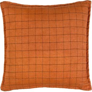 Yard Linen Check Reversible Filled Cushion - Orange - 50cm x 50cm Yard Linen Check Reversible Filled Cushion - Orange - 50cm x 50cm