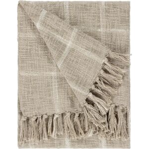 Beni Check Fringed Throw - Stone Cotton - 130x180 cm - Throw Beni Check Fringed Throw - Stone Cotton - 130x180 cm - Throw