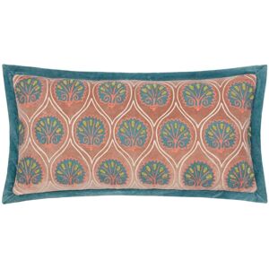 Paoletti Casa Embroidered Cushion - Rose Cotton - Size 30 Cm X 60 Cm Paoletti Casa Embroidered Cushion - Rose Cotton - Size 30 Cm X 60 Cm