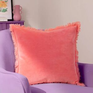 Furn. 45cm x 45cm Coral Velvet Cushion - Square Decor Furn. 45cm x 45cm Coral Velvet Cushion - Square Decor