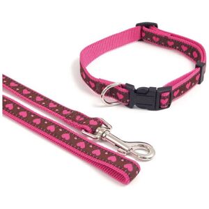 Wag 'N' Walk Nylon Pink Heart Collar - Dog Collar Wag 'N' Walk Nylon Pink Heart Collar - Dog Collar