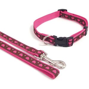 Wag 'N' Walk Pink Heart Dog Collar - Adjustable 46-71cm - 25mm Wag 'N' Walk Pink Heart Dog Collar - Adjustable 46-71cm - 25mm