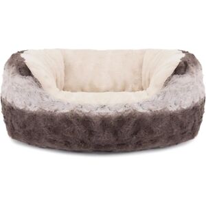 Rosewood 40 Winks Snuggle Bed Oval Plush Grey & Cream 20" - Dog Bed Rosewood 40 Winks Snuggle Bed Oval Plush Grey & Cream 20" - Dog Bed
