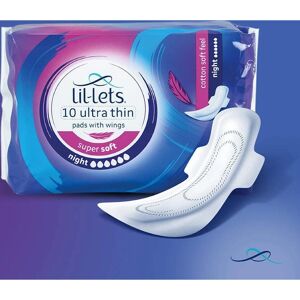Lil-Lets Night Super Sanitary Pads with Wings x10 - Sanitary Pads Lil-Lets Night Super Sanitary Pads with Wings x10 - Sanitary Pads