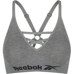 Reebok Maryna Grey Sports Bra - Seamless Racer Back Crop Top - Size 12 UK Reebok Maryna Grey Sports Bra - Seamless Racer Back Crop Top - Size 12 UK