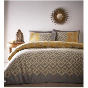 Portfolio Joel Ochre Double Duvet Cover Set - Bedding Quilt Bed Set Portfolio Joel Ochre Double Duvet Cover Set - Bedding Quilt Bed Set