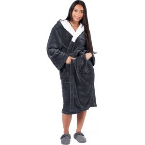 Sienna Charcoal Grey Hooded Dressing Gown - Dressing Gown Sienna Charcoal Grey Hooded Dressing Gown - Dressing Gown