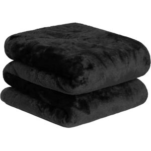 Dreamscene Black King Luxury Faux Fur Throw - 200x240 cm Dreamscene Black King Luxury Faux Fur Throw - 200x240 cm