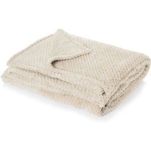 Dreamscene King Cream Ivory Waffle Honeycomb Mink Warm Throw - Throw Blanket Dreamscene King Cream Ivory Waffle Honeycomb Mink Warm Throw - Throw Blanket