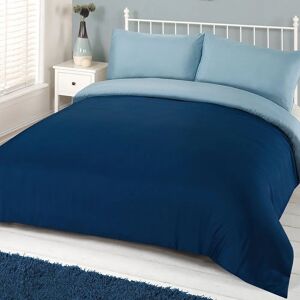 Brentfords Navy Reversible Duvet Cover Set - Bedding Brentfords Navy Reversible Duvet Cover Set - Bedding