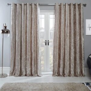 Sienna Natural Champagne Beige Crushed Velvet Eyelet Ring Top Curtains - Curtains Sienna Natural Champagne Beige Crushed Velvet Eyelet Ring Top Curtains - Curtains