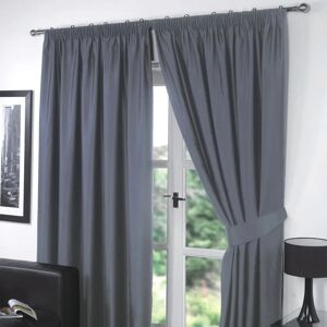 Dreamscene Charcoal Grey Thermal Blackout Curtains - Curtain Dreamscene Charcoal Grey Thermal Blackout Curtains - Curtain