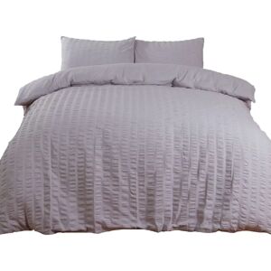 Highams Silver Grey King Seersucker Duvet Cover Set - Duvet Cover Set Highams Silver Grey King Seersucker Duvet Cover Set - Duvet Cover Set