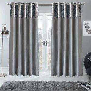 Sienna - Crushed Velvet Manhattan Eyelet - Silver - Curtains Sienna - Crushed Velvet Manhattan Eyelet - Silver - Curtains