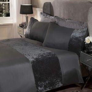 Sienna Charcoal Grey Super King Velvet Duvet Cover Set Sienna Charcoal Grey Super King Velvet Duvet Cover Set