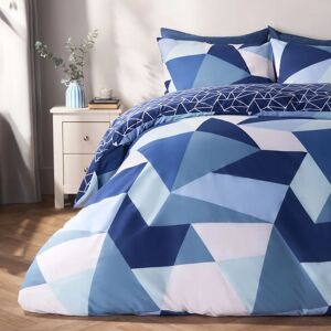 Dreamscene - Geometric Shapes Duvet Cover - Navy - duvet cover set Dreamscene - Geometric Shapes Duvet Cover - Navy - duvet cover set