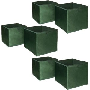 OHS - Matte Velvet Cube Boxes - Dark Green - Storage Boxes OHS - Matte Velvet Cube Boxes - Dark Green - Storage Boxes