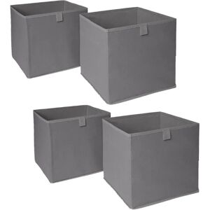 OHS - Plain Folding Cube - Charcoal - Pack of 4 - Storage Box OHS - Plain Folding Cube - Charcoal - Pack of 4 - Storage Box