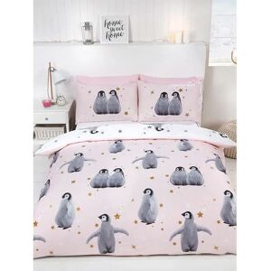 Rapport Home Starry Penguins Duvet Set - Double - Animal, Pink, Winter Rapport Home Starry Penguins Duvet Set - Double - Animal, Pink, Winter