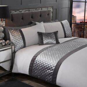 Rapport Hollywood Silver Embellished Double Duvet Cover Set - Bed Linen Rapport Hollywood Silver Embellished Double Duvet Cover Set - Bed Linen