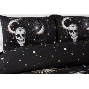 Rapport Home Black Skulls Stellar Bedding Set - Bedding Set Rapport Home Black Skulls Stellar Bedding Set - Bedding Set