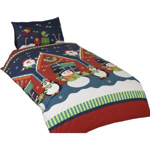 Santa's Grotto Blue Kids Duvet Cover & Pillowcase Set Santa's Grotto Blue Kids Duvet Cover & Pillowcase Set