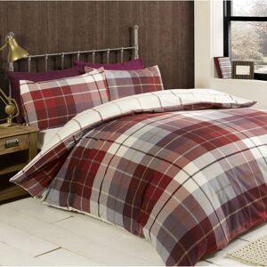 Rapport Lomond Red Flannel Cotton Bedding Set - Duvet Cover King Rapport Lomond Red Flannel Cotton Bedding Set - Duvet Cover King