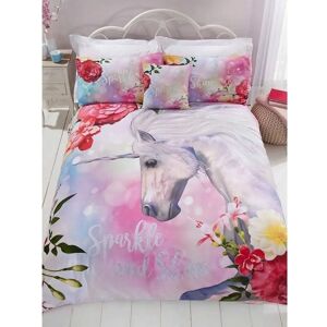 Sparkle Unicorn Duvet Cover Set Double - Bedding with Glitter Accents Sparkle Unicorn Duvet Cover Set Double - Bedding with Glitter Accents