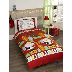 Santa's List Christmas Junior Duvet Cover & Pillowcase Set Santa's List Christmas Junior Duvet Cover & Pillowcase Set