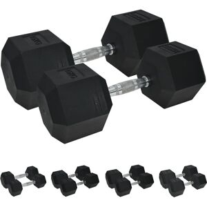Urban Fitness PRO Hex Dumbbell - Rubber Coated (Pair) - 15kg - Zwart - Dumbbell Urban Fitness PRO Hex Dumbbell - Rubber Coated (Pair) - 15kg - Zwart - Dumbbell