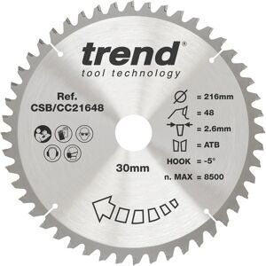 Trend CSB/CC21648 Craft Pro Negative Hook Crosscutting TCT Blade - Circular Saw Blade Trend CSB/CC21648 Craft Pro Negative Hook Crosscutting TCT Blade - Circular Saw Blade