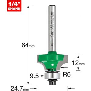 Trend C075ax1/4tc Cortador de enrutador - Radio de 6mm, Corte de 12mm Trend C075ax1/4tc Cortador de enrutador - Radio de 6mm, Corte de 12mm