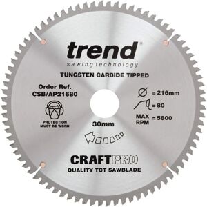 Trend CraftPro Circular Saw Blade - 216mm Diameter - 80 Teeth Trend CraftPro Circular Saw Blade - 216mm Diameter - 80 Teeth