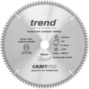 Trend CraftPro TCT Negative Hook Cross-Cutting Mitre Saw Blade - Saw Blade Trend CraftPro TCT Negative Hook Cross-Cutting Mitre Saw Blade - Saw Blade