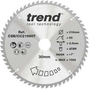 Trend CSB/CC21660T - 216mm Tungsten Carbide Circular Saw Blade Trend CSB/CC21660T - 216mm Tungsten Carbide Circular Saw Blade