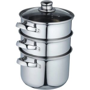 Kitchencraft Stainless Steel Three Tier Steamer - 18cm (7") Kitchencraft Stainless Steel Three Tier Steamer - 18cm (7")