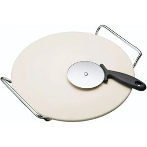 KitchenCraft Italian Pizza Stone Set - Cream - Pizza Stone KitchenCraft Italian Pizza Stone Set - Cream - Pizza Stone
