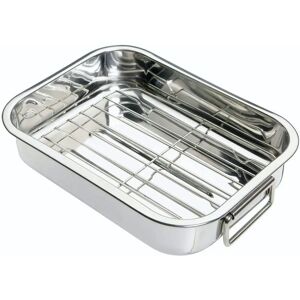 Kitchencraft Stainless Steel Roasting Pan with Rack 27x20x5.5cm - Roasting Pan Kitchencraft Stainless Steel Roasting Pan with Rack 27x20x5.5cm - Roasting Pan