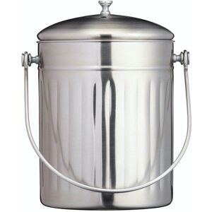 Kitchencraft Stainless Steel Compost Bin - Large Capacity Kitchen Waste Container Kitchencraft Stainless Steel Compost Bin - Large Capacity Kitchen Waste Container