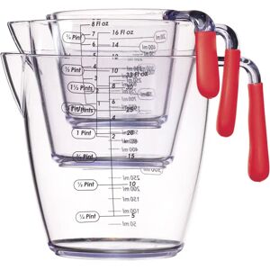 Colourworks Red 3-Piece Acrylic Measuring Jug Set - Kitchen Tool Colourworks Red 3-Piece Acrylic Measuring Jug Set - Kitchen Tool